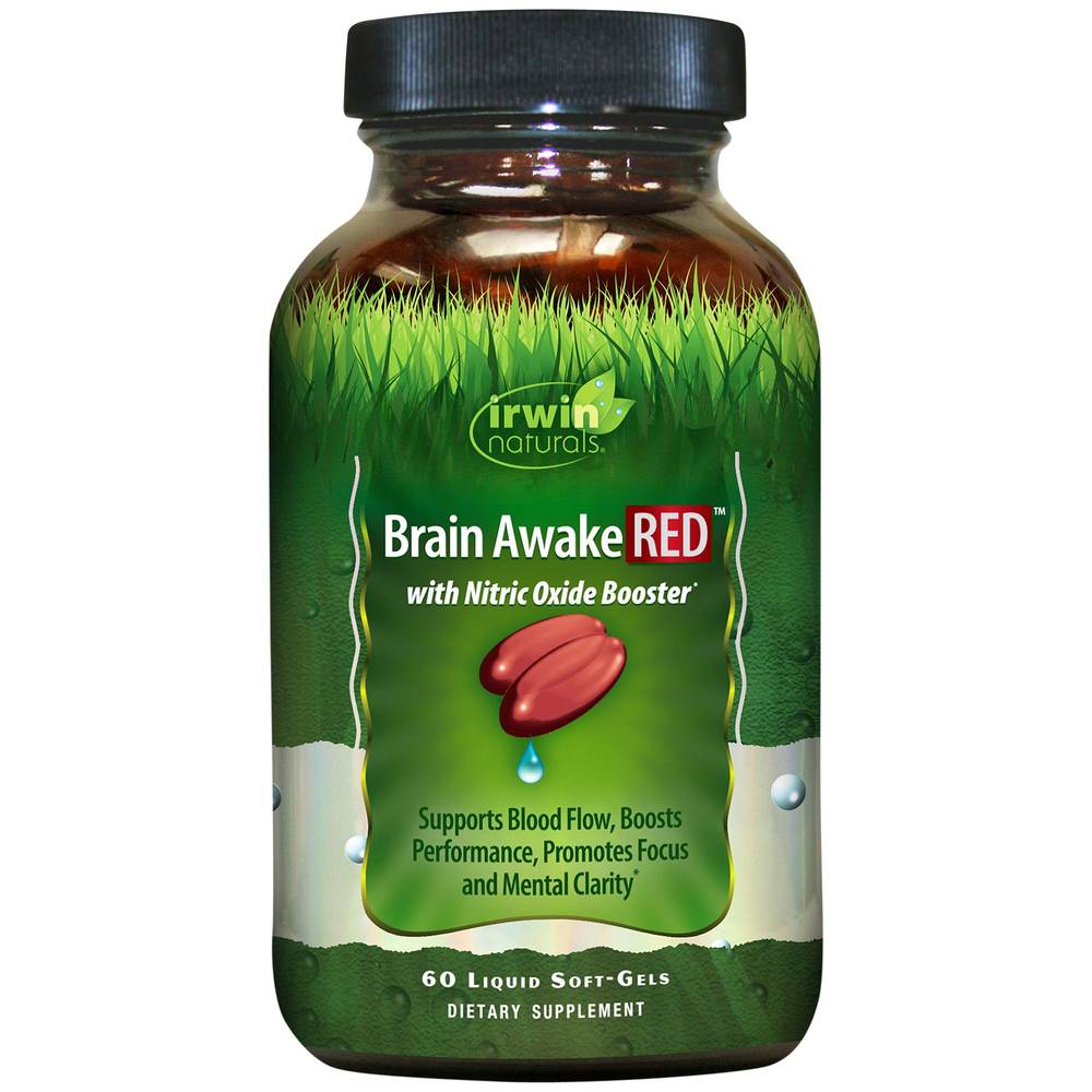 Brain Awake Red With Nitric Oxide Booster (60 Liquid Softgels)