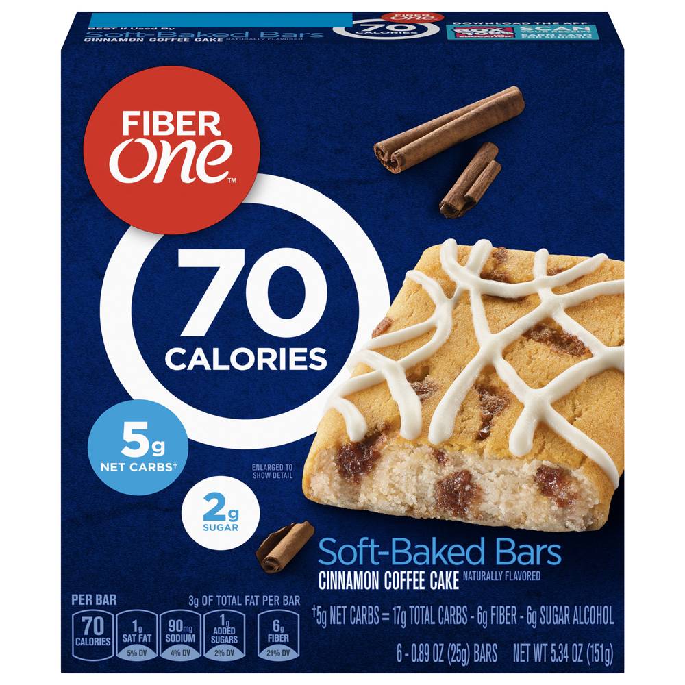 Fiber One Cinnamon Coffee Cake Soft-Baked Bars(6 Ct)