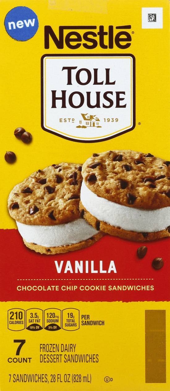 Nestlé Toll House Chocolate Chip Cookie Vanilla Dairy Dessert Sandwiches (7 ct)