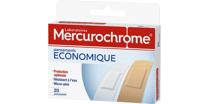 Mercurochrome - Pansements économique (20 pièces)