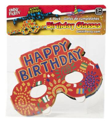 Omni Glasses Happy Birthday - 6 Count