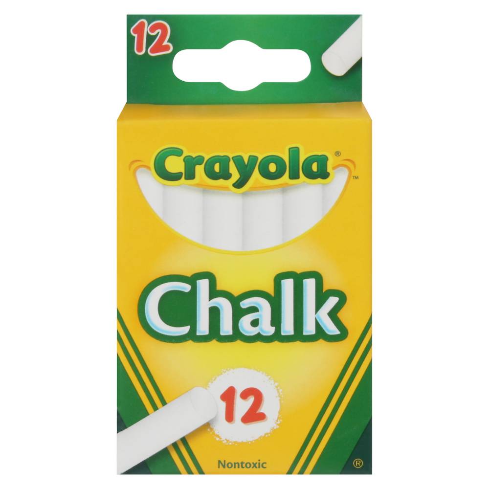 Crayola Nontoxic White Chalk Sticks (12 ct)