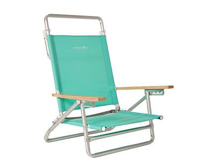 Teal Deluxe Lay Flat Folding Beach Chair