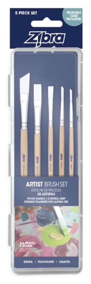 Zibra Small Multiple Sizes Reusable Assorted Specialty Craft Brush