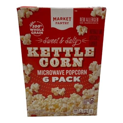 Market Pantry Kettle Microwave Popcorn, Sweet-Salty (6 ct)