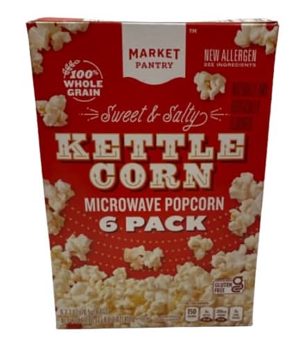 Market Pantry Kettle Microwave Popcorn, Sweet-Salty (13.74 oz, 6 ct)