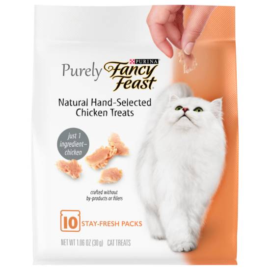 Fancy Feast Natural Hand-Selected Chicken Cat Treats (10 ct)