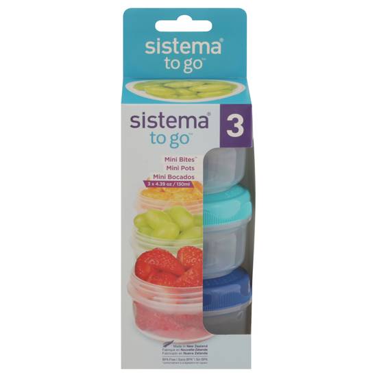 Sistema Mini Bites 4 Ounce Containers To Go (3 containers)