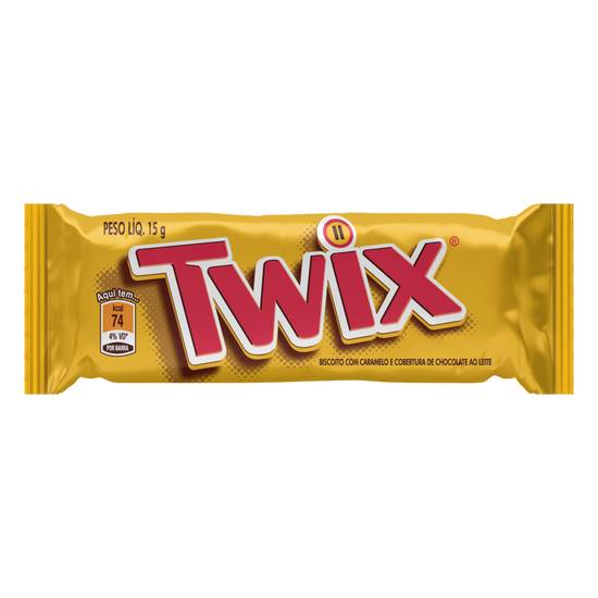 Twix barra chocolate caramelo e biscoito (15 g)