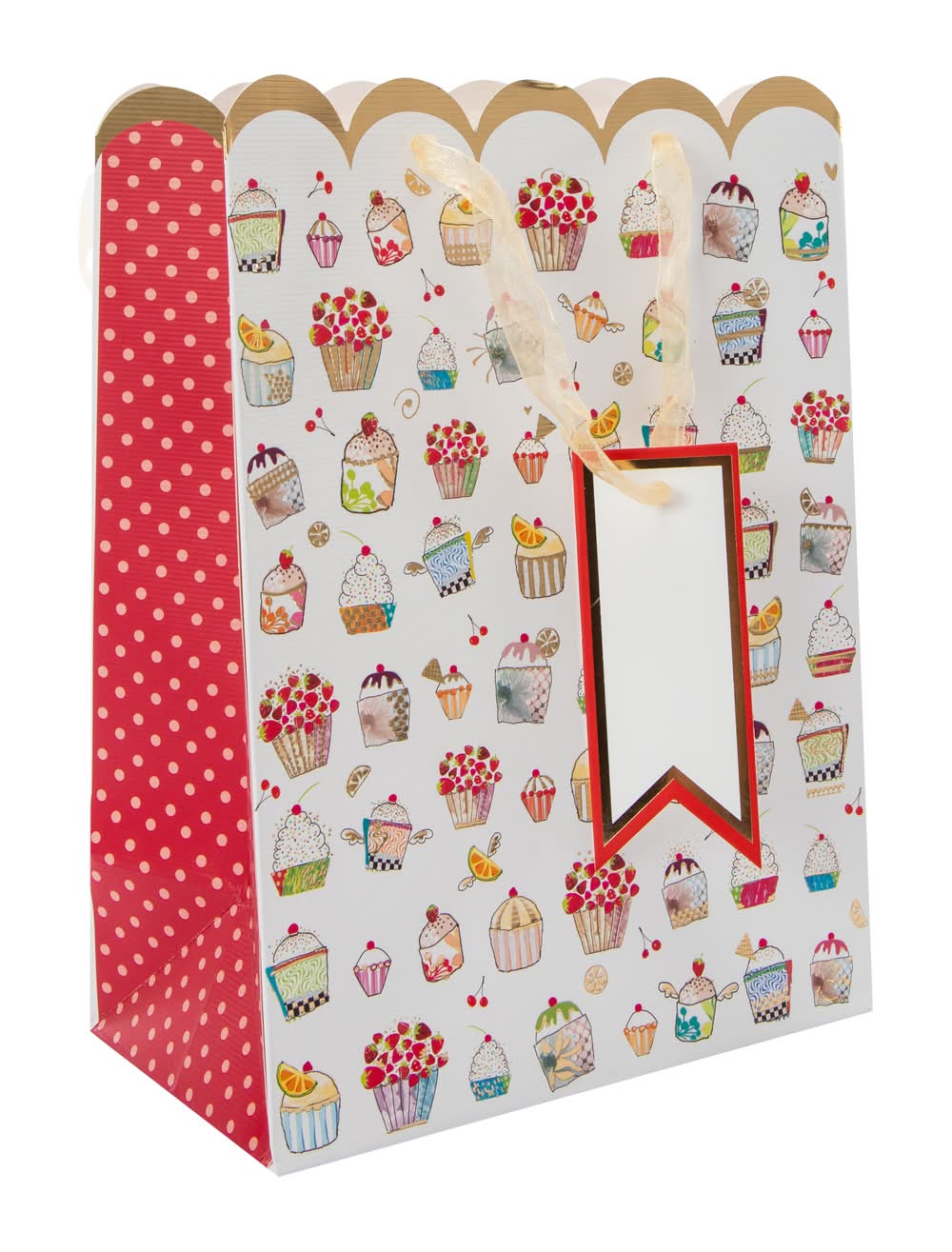 Scallop Edge Medium Gift Bags 7in x 9in Mini Cupcake