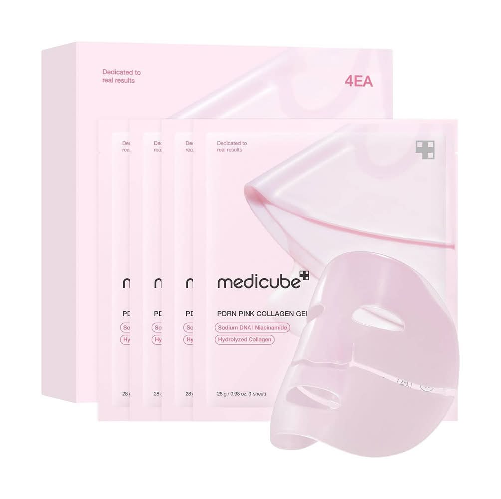 Medicube PDRN Pink Collagen Gel Mask Korean Skincare - Travel Size - 0.98oz/4pk: Moisturizing, Firming, Hydrating, Normal Skin