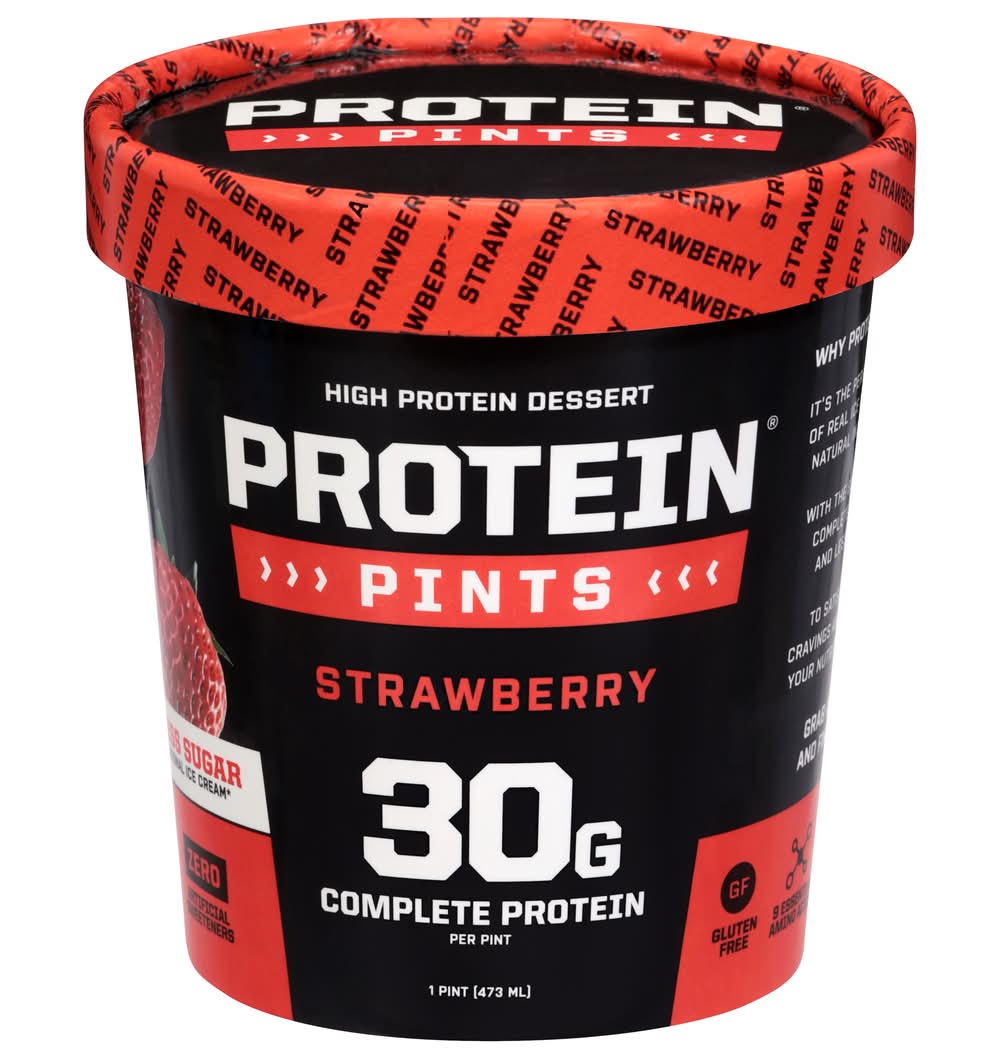 Protein Pints Gluten Free High Protein Dessert, Strawberry (1 pint)