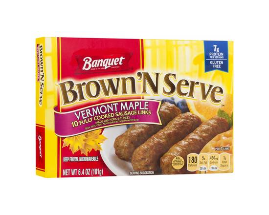 Banquet · Brown N Serve Vermont Fully Cooked Maple Sausage Links (10 links)