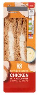 Co-op British Chicken with Mayonnaise on Malted Bread