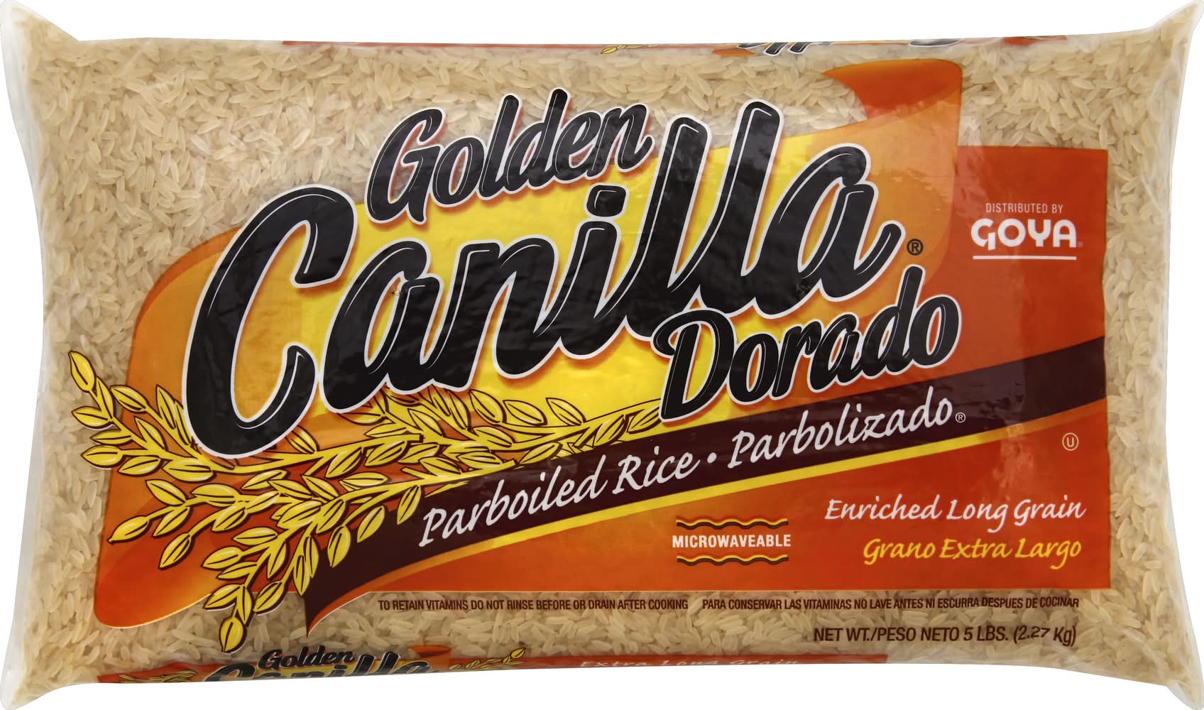 Golden Canilla Dorado Enriched Long Grain Parboiled Rice (5 lbs)