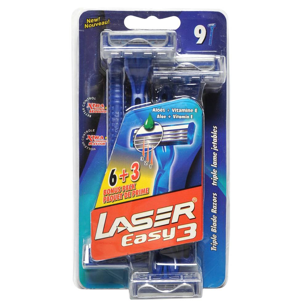 LASER Easy 3 Rasoirs pour Hommes, x8