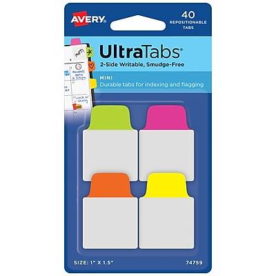 Avery Mini Ultra Tabs Index Tabs, 40-Tabs, 40/Pack (74759)