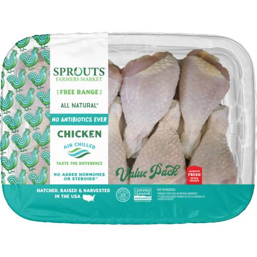 Sprouts Chicken Drumstick No Antibiotics Value Pack (Avg. 3lb)