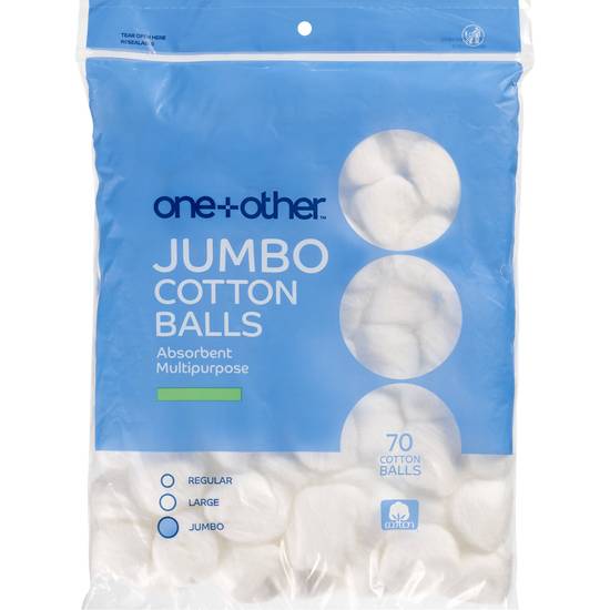 one+other Jumbo Absorbent Cotton Balls, 70CT