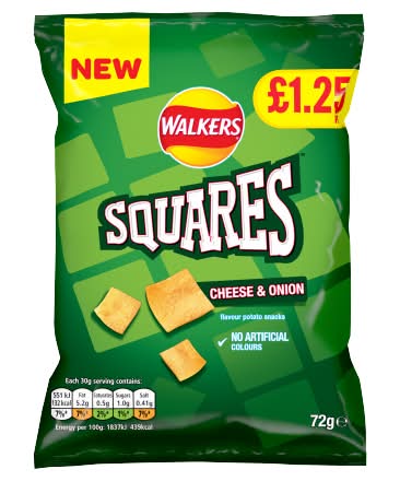 Walkers Squares Cheese and Onion Snack (72g)