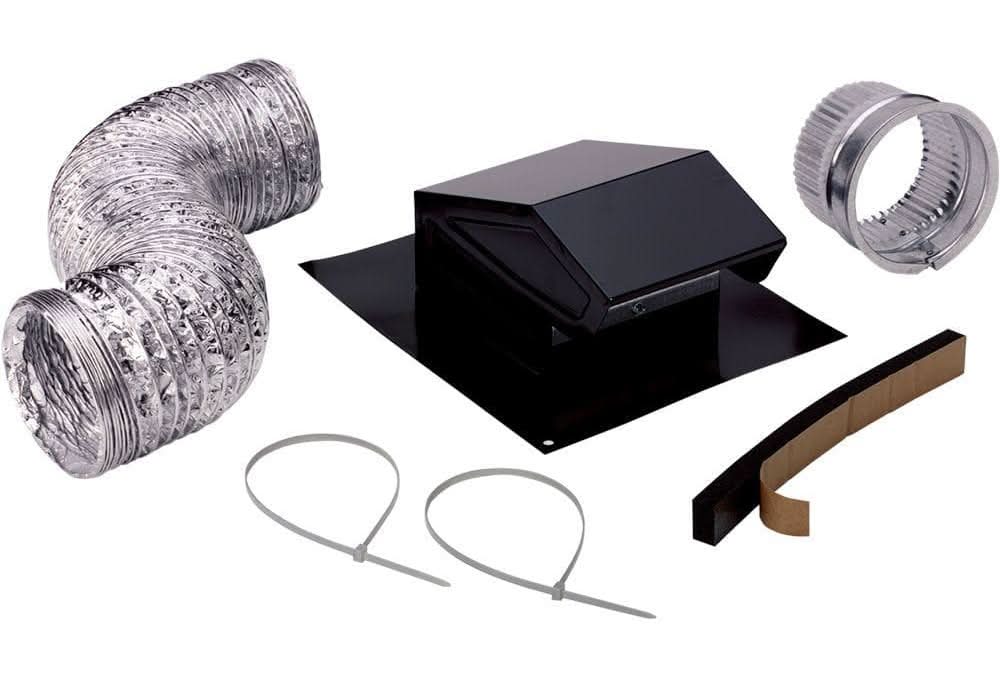 Broan-Nutone 3 In. To 4 In. Roof Vent Kit For Round Duct Steel In Black