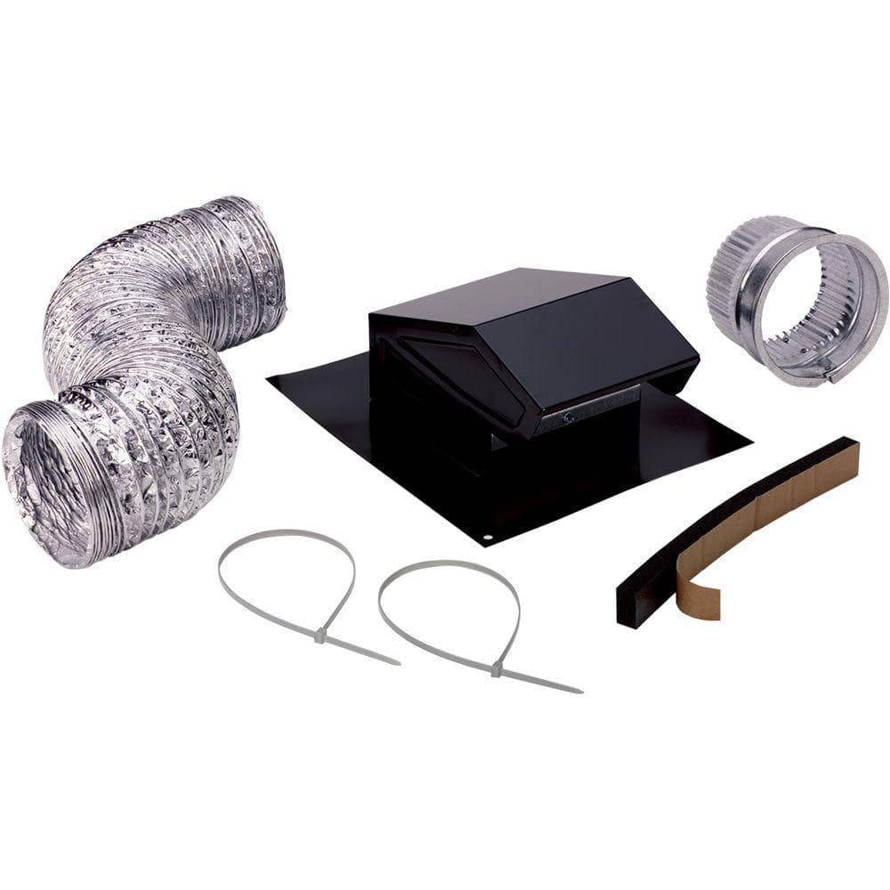 Broan-Nutone 3 In. To 4 In. Roof Vent Kit For Round Duct Steel In Black