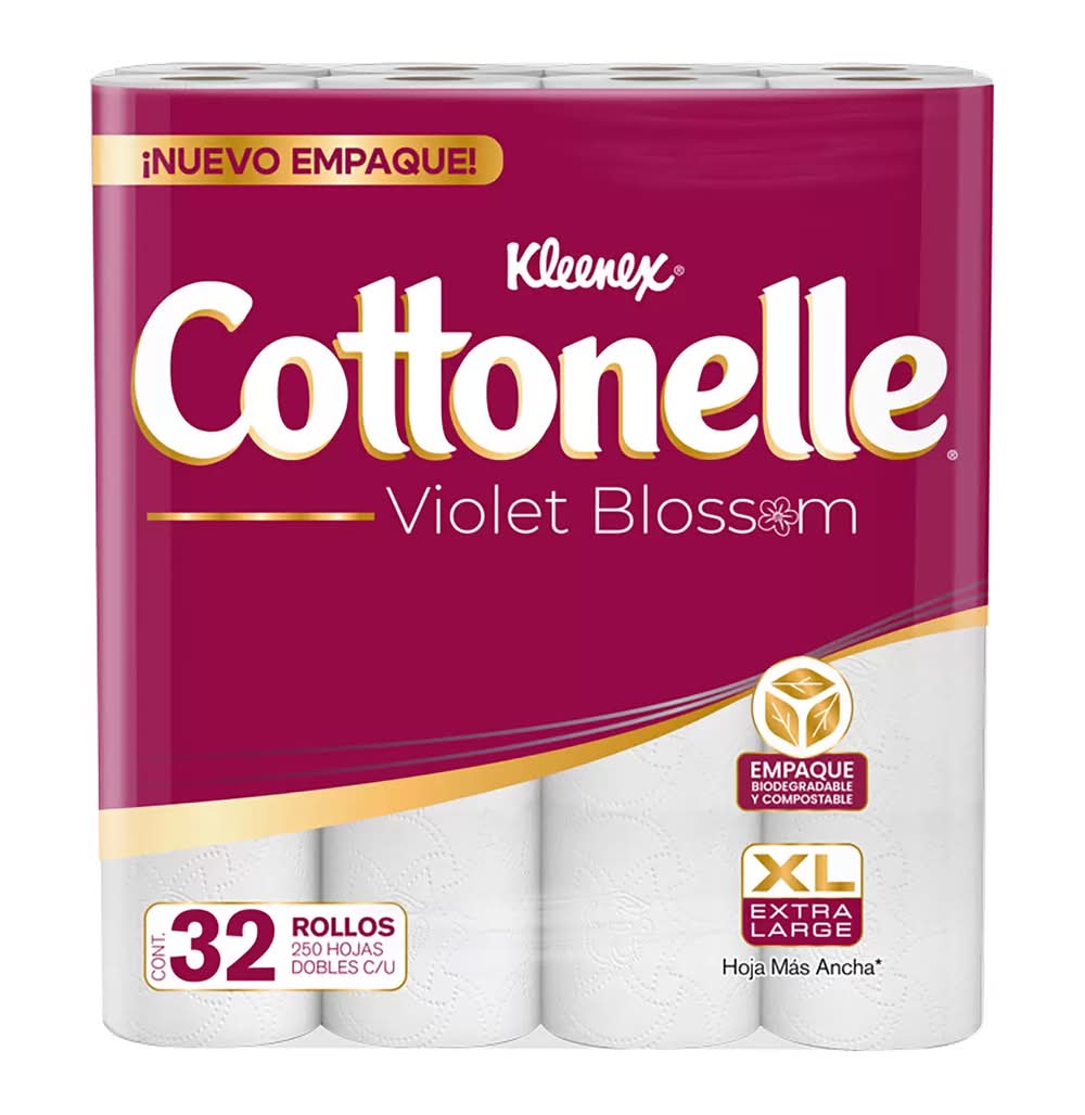 Cottonelle · Pack de rollos de papel higiénicos, violeta, XL (32 un)