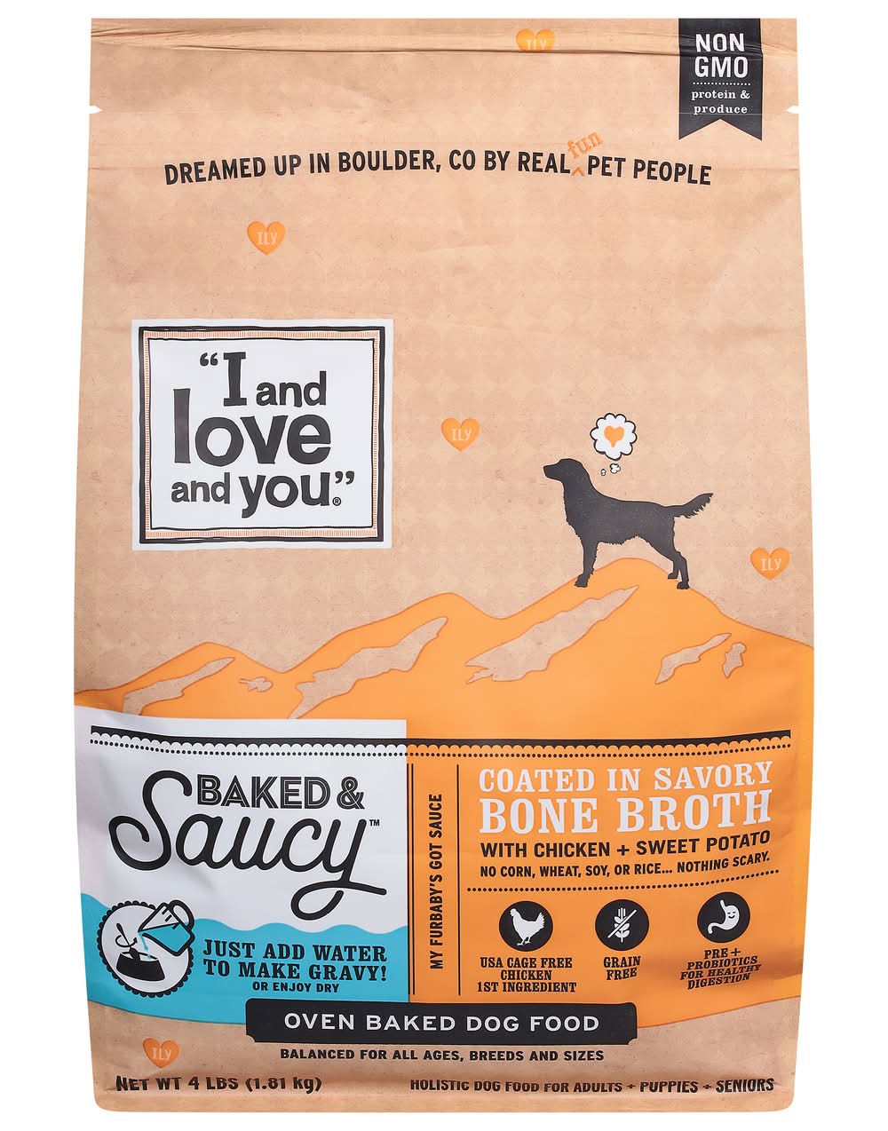 I and love and you Baked and Saucy Dog Food, Chicken, Sweet Potatoes (4 lbs)