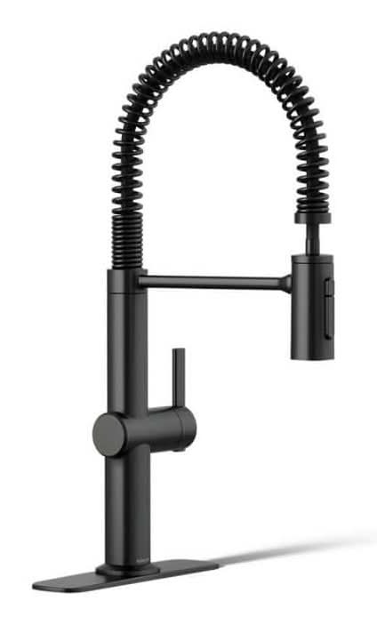 Kohler Clarus Semi-Professional Single Handle Pull Down Sprayer Kitchen Faucet In Matte Black