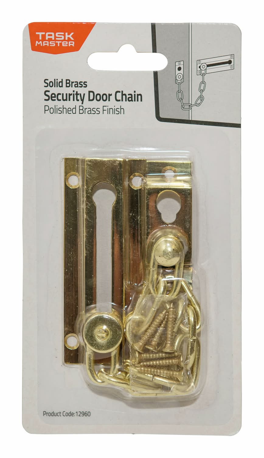 Taskmaster Polished Brass Security Door Chain