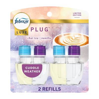 Febreze Luxe Plug Dual Air Freshener Refills, Cuddle Weather (0.87 fl oz, 2 ct)