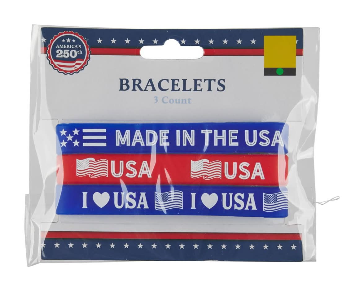Patriotic Novelty Bracelets Party Accessories 3 Ct