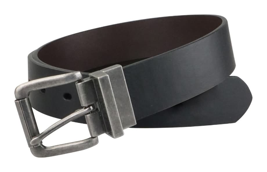 Mossy Oak Men   s Reversible Black   Brown Leather Belt, Size 44 46