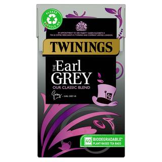 Twinings the Earl Grey 40 Plant-Based Tea Bags 100g