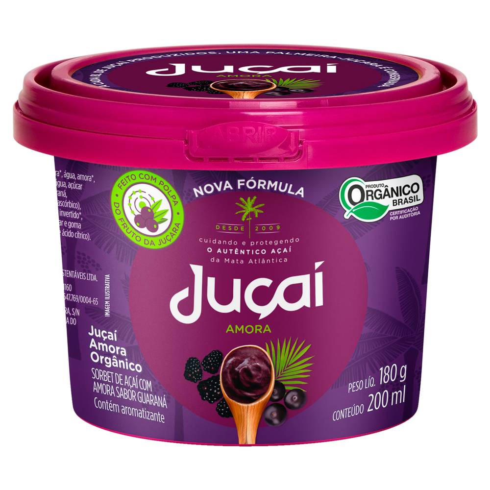 Juçai sorbet orgânico de açaí com amora (200 ml)