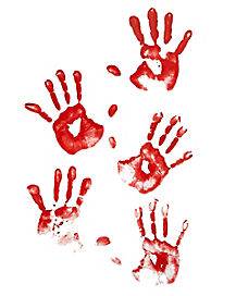 Floor Gore Bloody Human Handprints Decoration