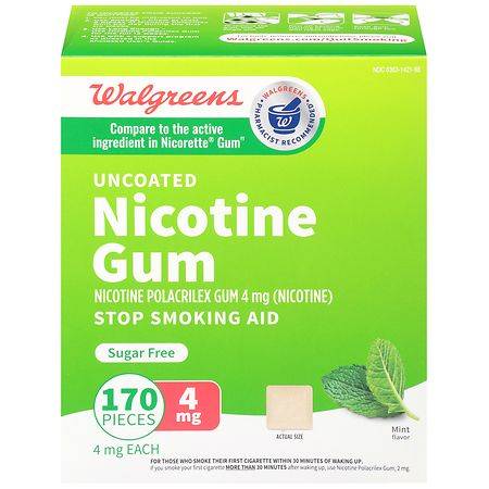 Walgreens Mint Flavor Nicotine Gum 4mg