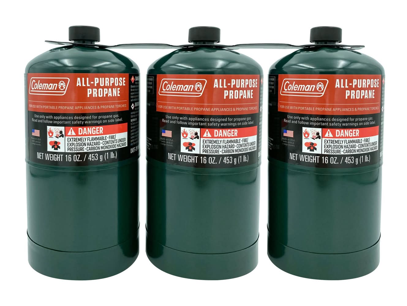 Coleman All Purpose Propane Cylinder For Grills & Torches (3 x 16 oz)