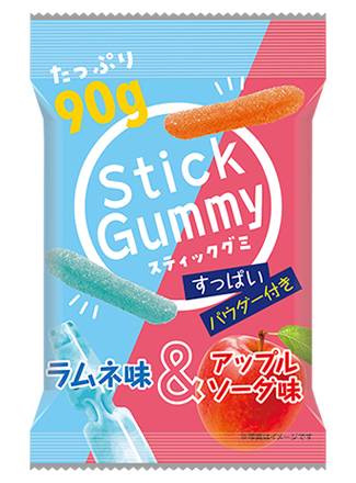 31_旺旺　スティックグミ【ラムネ味＆アップルソーダ味】（90g）