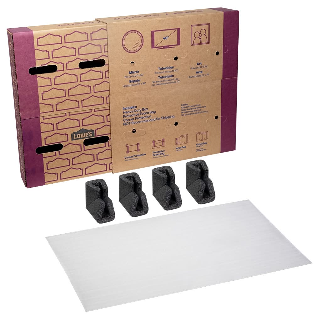 Lowe's 24-in W x 24-in H x 5-in D Medium Cardboard Television Moving Box with Handle Holes
