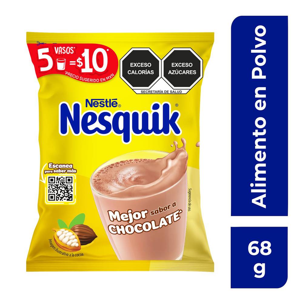 Nesquik · Saborizante de leche sabor chocolate (68 g)