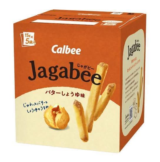 Jagabee スナック菓子 - バターしょうゆ味 (15g x 5)