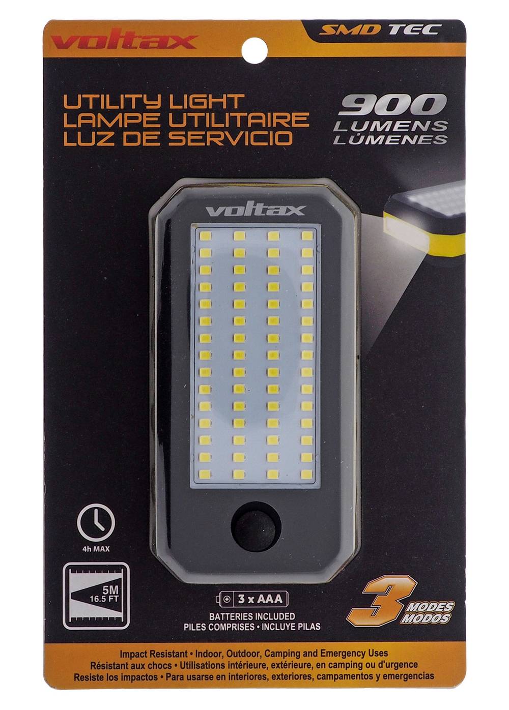 Voltax lampe de poche à del ultra puissante 900 lumens 3 modes aaa - voltax ultra strong led flash light puissante 900 lumens 3 modes aaa, yellow/black