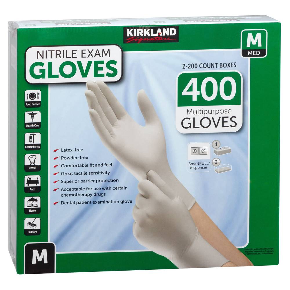 Kirkland Signature Nitrile Exam Gloves, 400-count , Size Medium