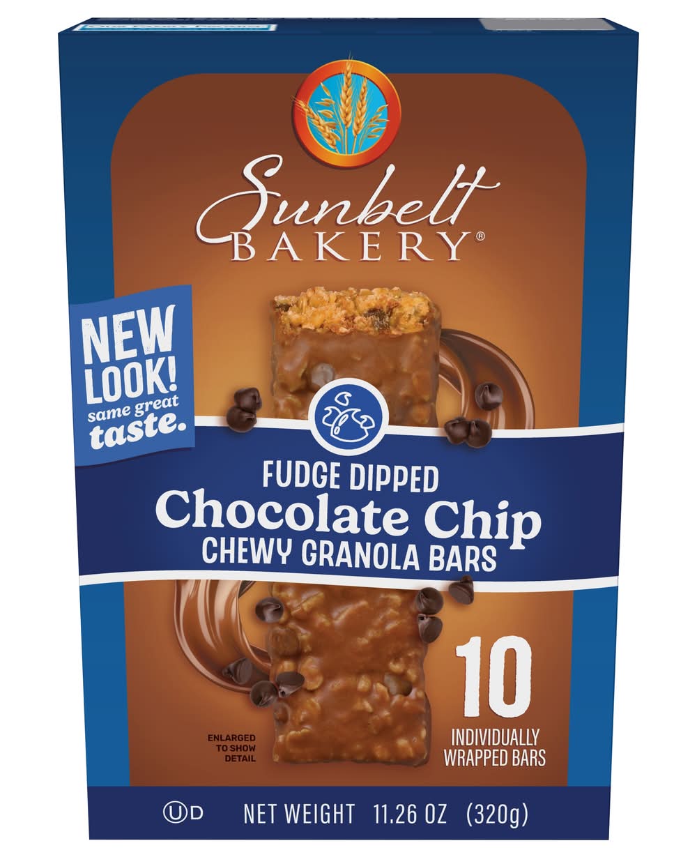 Sunbelt Bakery Fudge Dipped Chocolate Chip Chewy Granola Bars (11.3 oz, 10 ct)