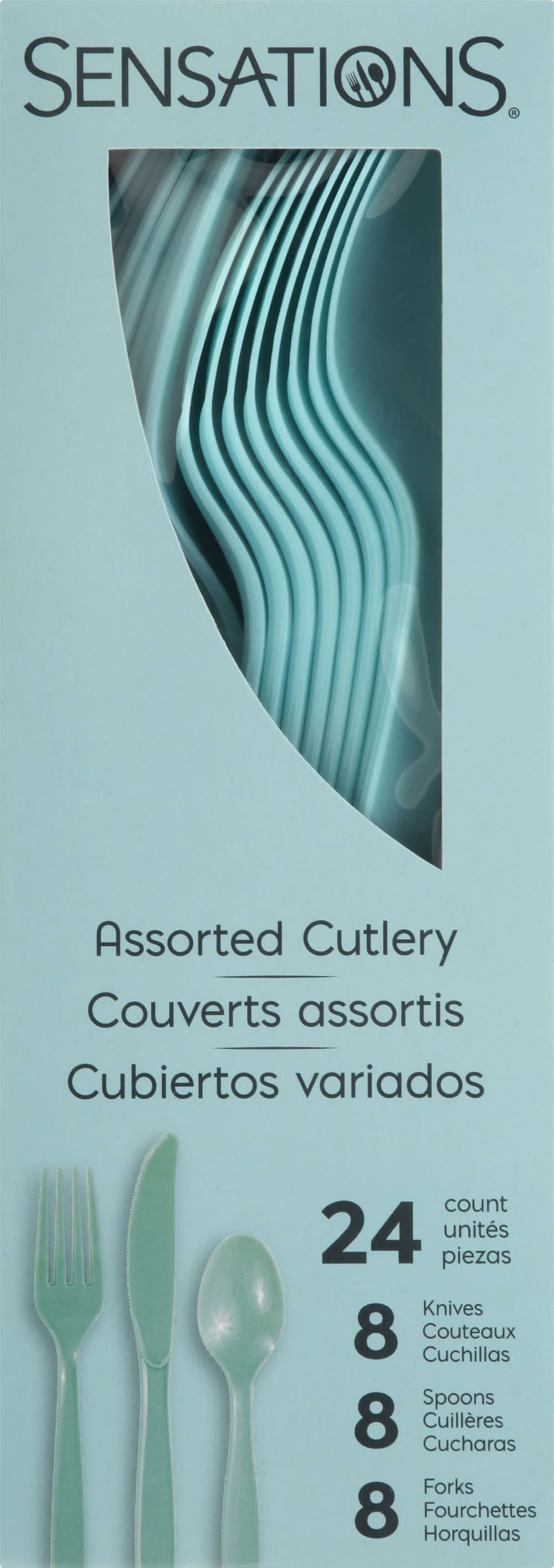 Sensations Blue Assorted Plastic Cutlery (4.8 oz)