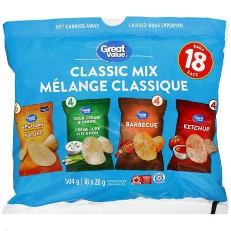 Great value croustilles mélange classique (18 unités) (assortie)