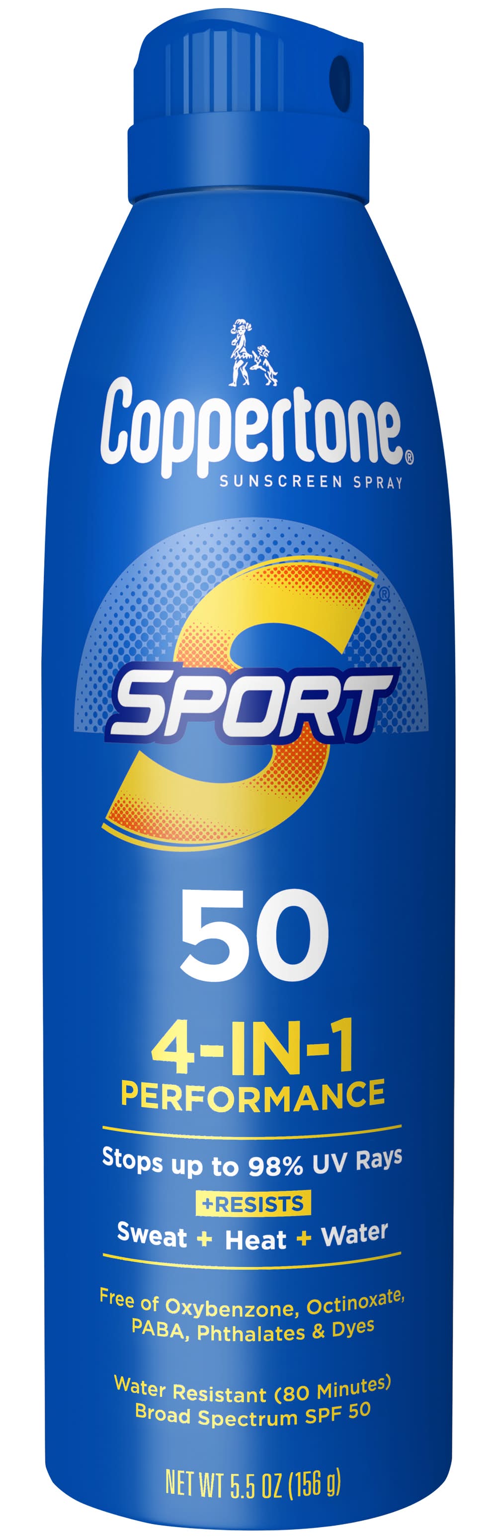 Coppertone 4-In-1 Broad Spectrum Spf 50 Sport Sunscreen Spray (5.5 oz)
