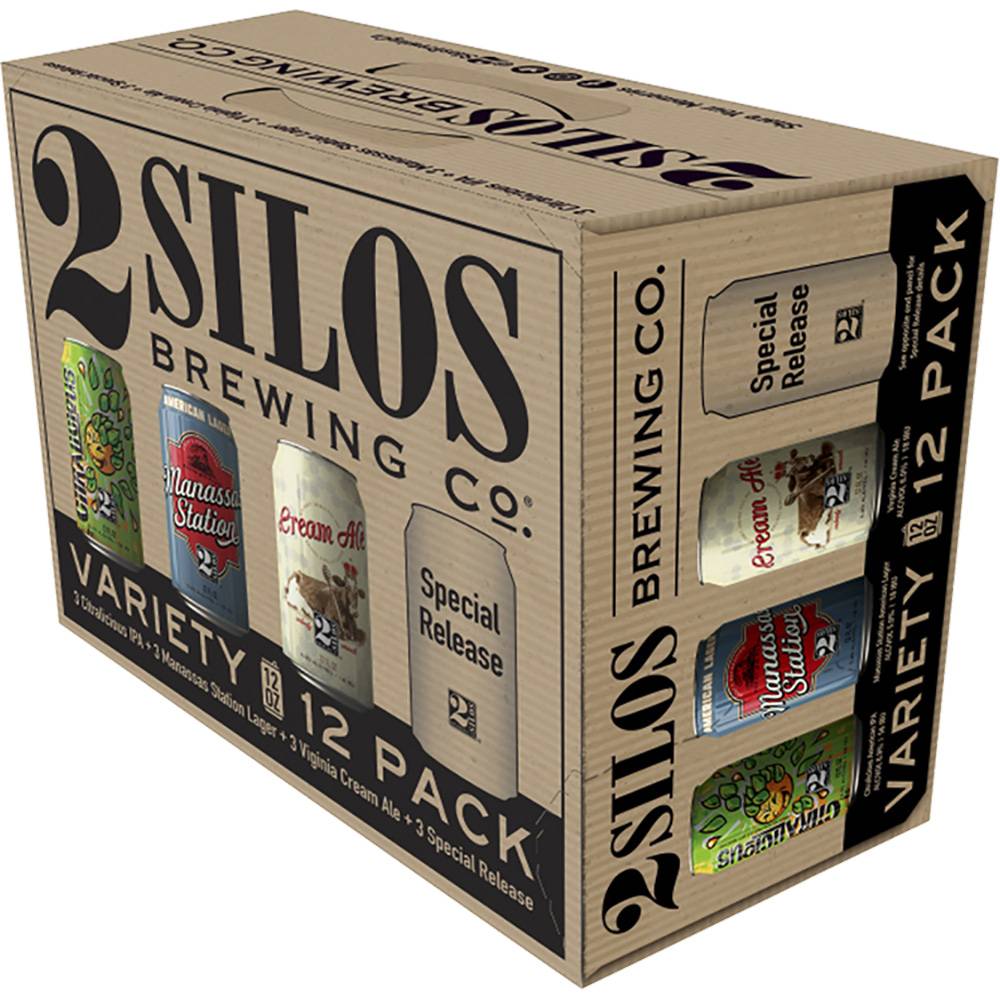 2 Silos Brewing Co. Variety Beer, Assorted (12 x 12 fl oz)
