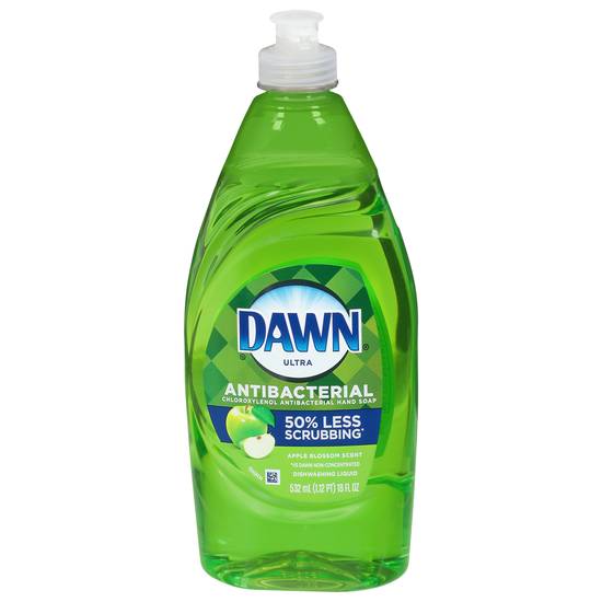 Dawn Ultra Antibacterial Dishwashing Liquid Dish Soap, Apple Blossom Scent, 18 fl oz